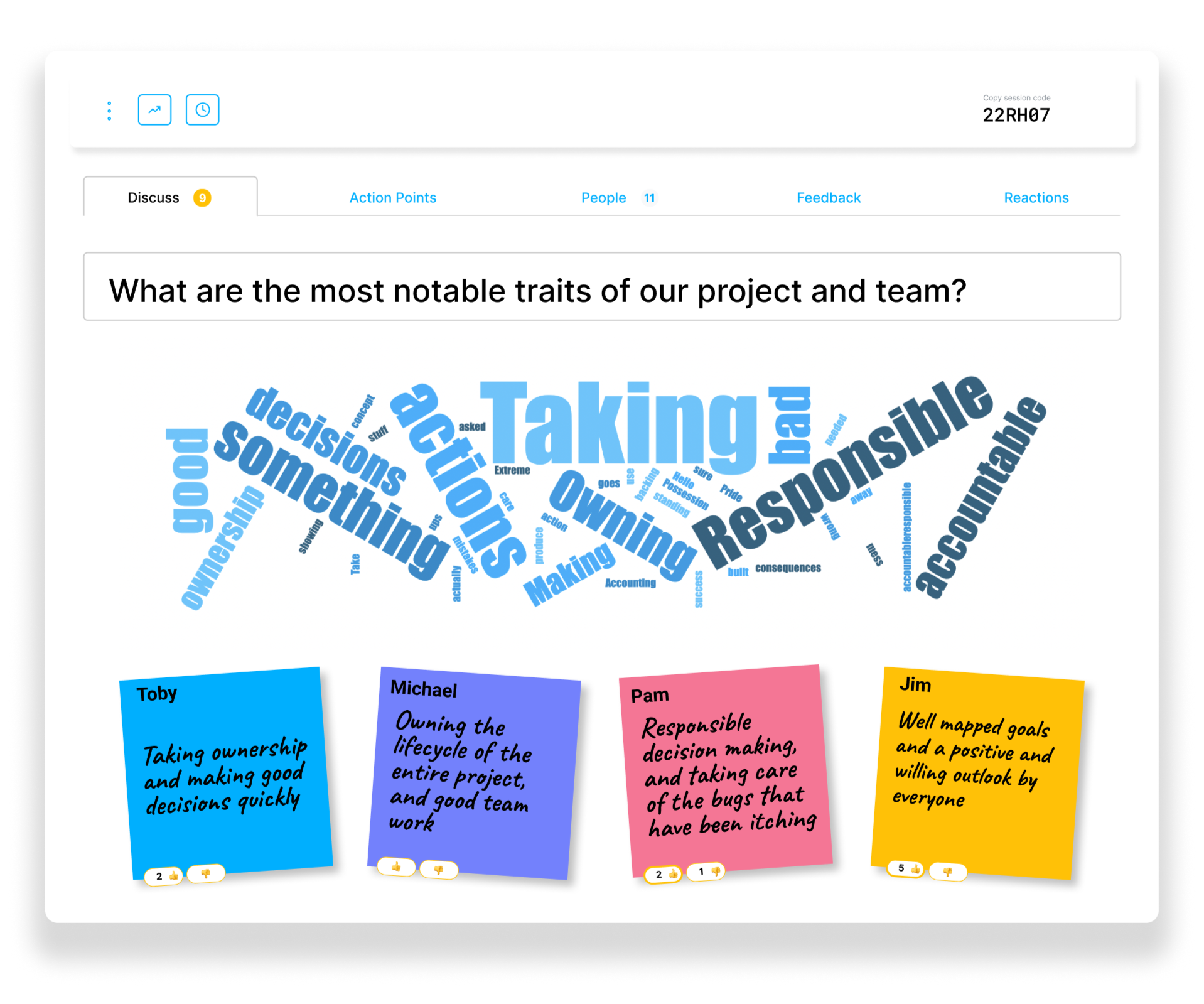 Inspired sticky note discussions